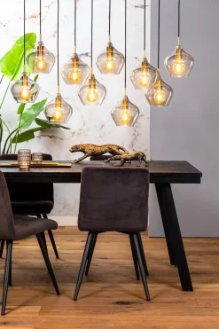 Light & Living Hanglamp 10-Lichts Rakel Antiek Brons/Smoke Glas 124cm