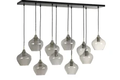 Light & Living Hanglamp 10-Lichts Rakel Antiek Brons/Smoke Glas 124cm