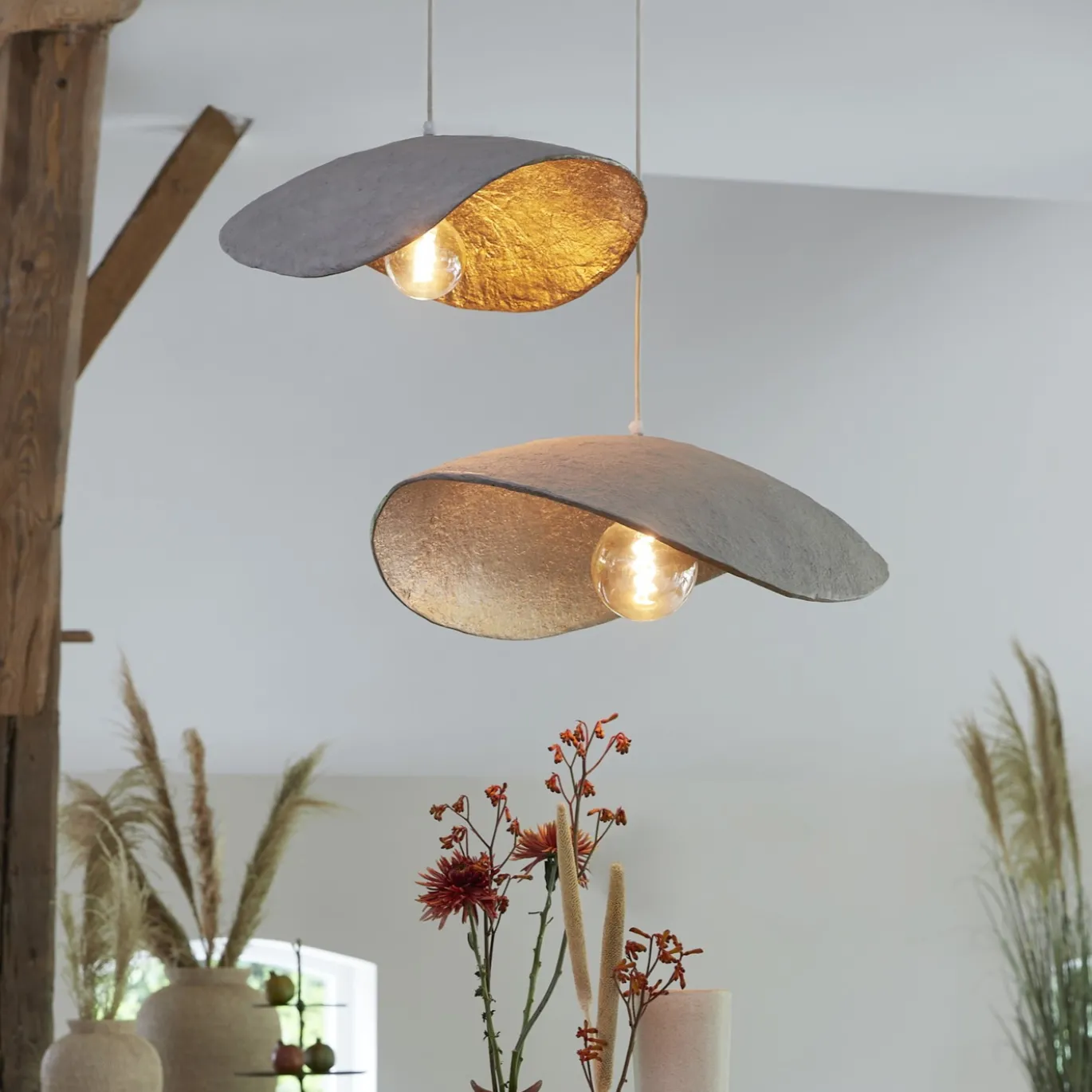 Light & Living Hanglamp Lonia Grijs/Brons M