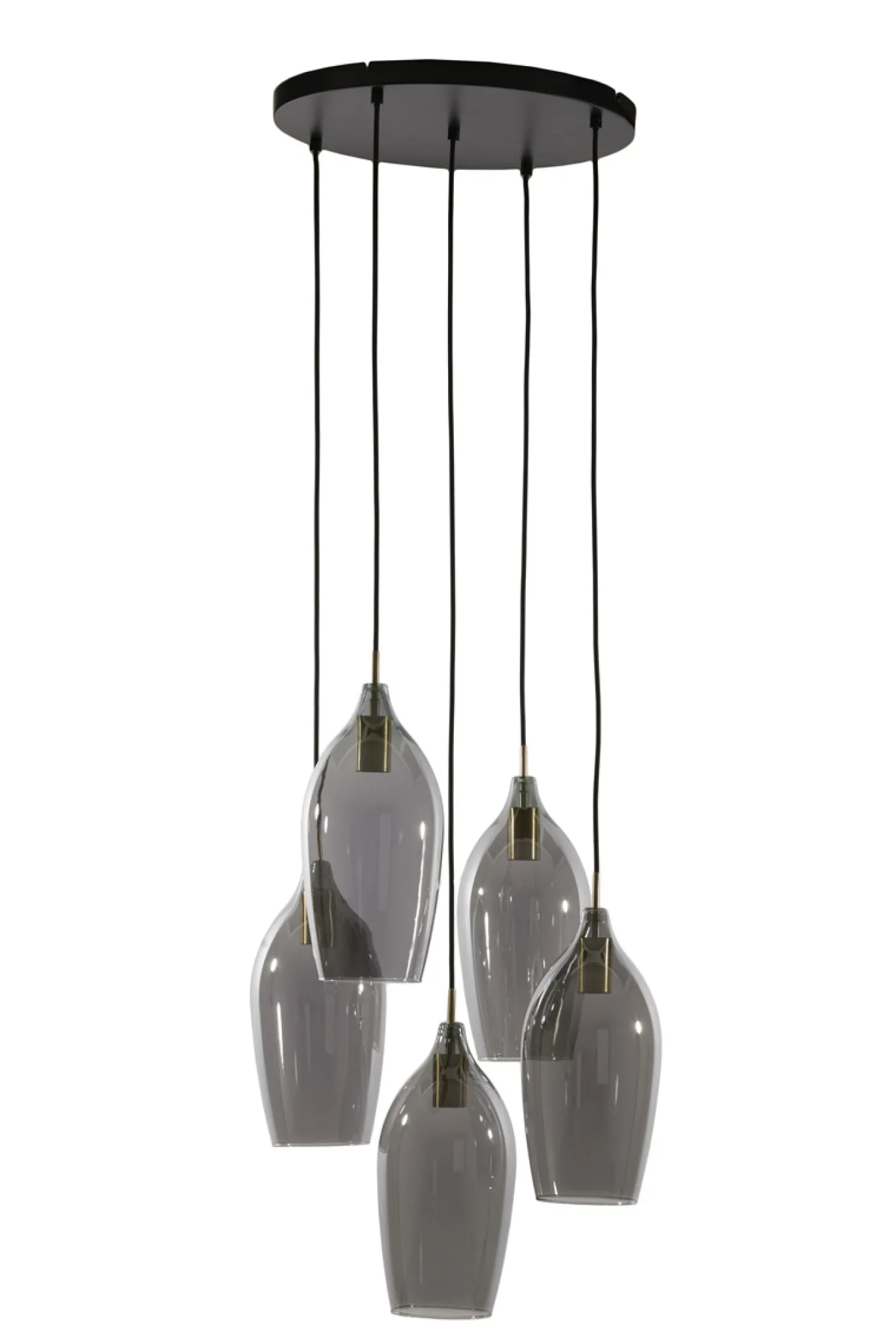 Light & Living Hanglamp Lukaro 5-Lichts Getrapt Smoke