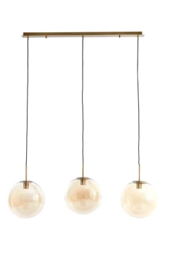 Light & Living Hanglamp Medina 3-Lichts Glas Amber 120cm