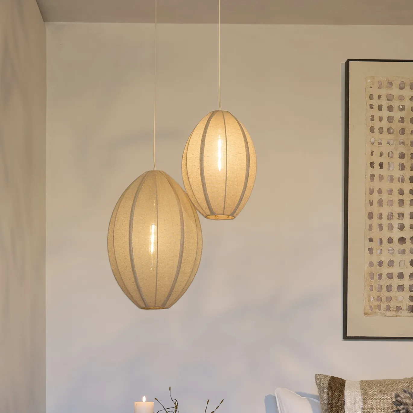 Light & Living Hanglamp Milatos Jute Naturel M