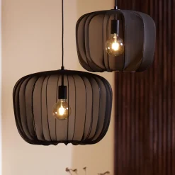 Light & Living Hanglamp Plumeria Zwart Ø40x30cm