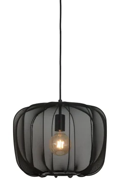 Light & Living Hanglamp Plumeria Zwart Ø40x30cm