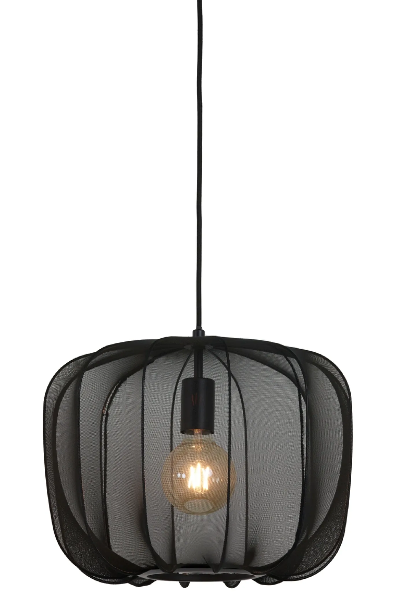 Light & Living Hanglamp Plumeria Zwart Ø40x30cm