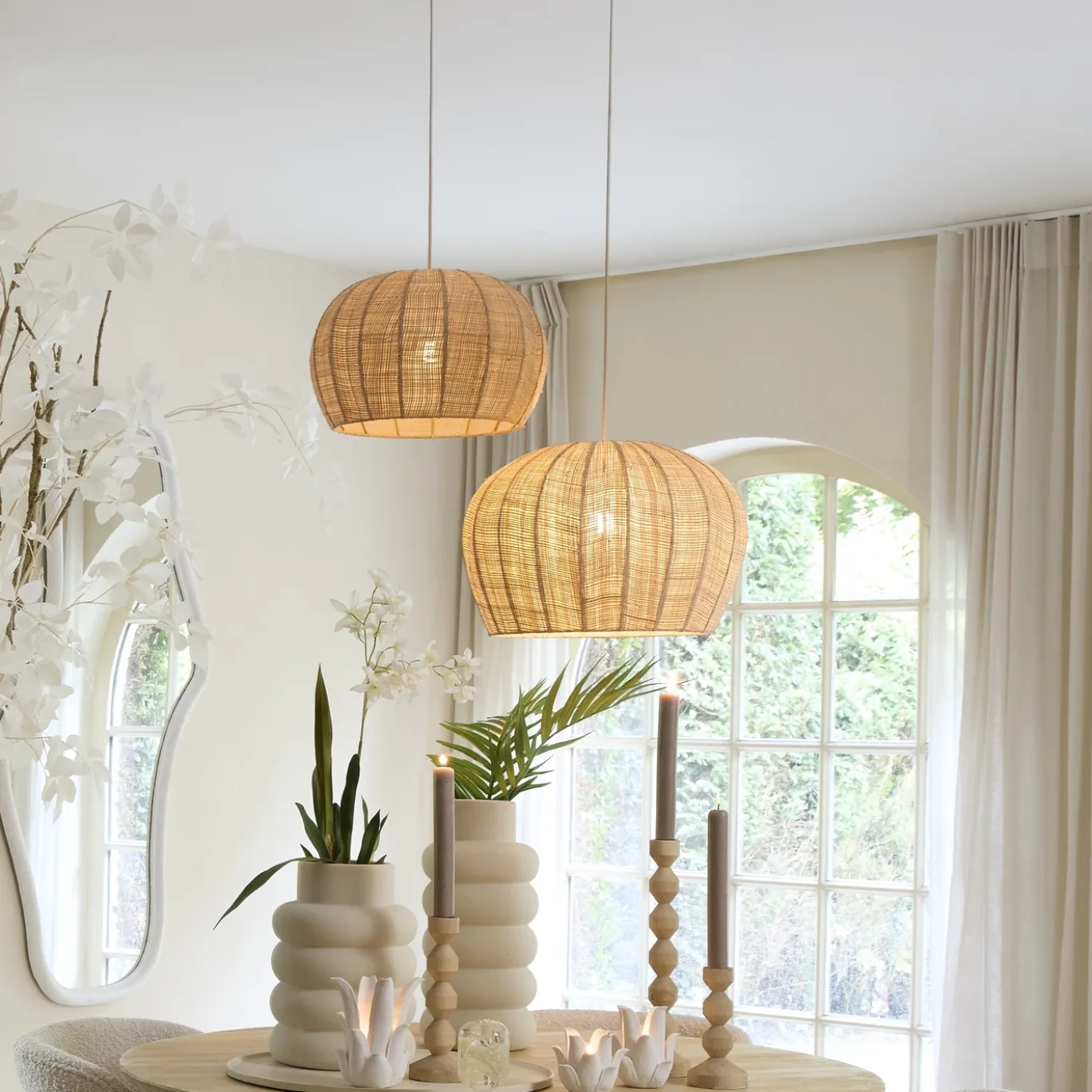 Light & Living Hanglamp Rafaella Raffia Naturel M