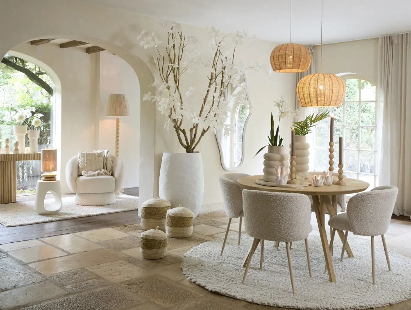 Light & Living Hanglamp Rafaella Raffia Naturel M