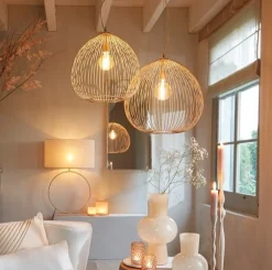 Light & Living Hanglamp Rilana Mat Beige Ø34cm