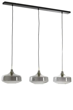 Light & Living Hanglamp Solna 3-Lichts Smoke Glas 120cm