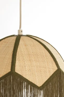 Light & Living Hanglamp Sulina Raffia Naturel/Groen Ø35cm
