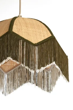 Light & Living Hanglamp Sulina Raffia Naturel/Groen Ø35cm