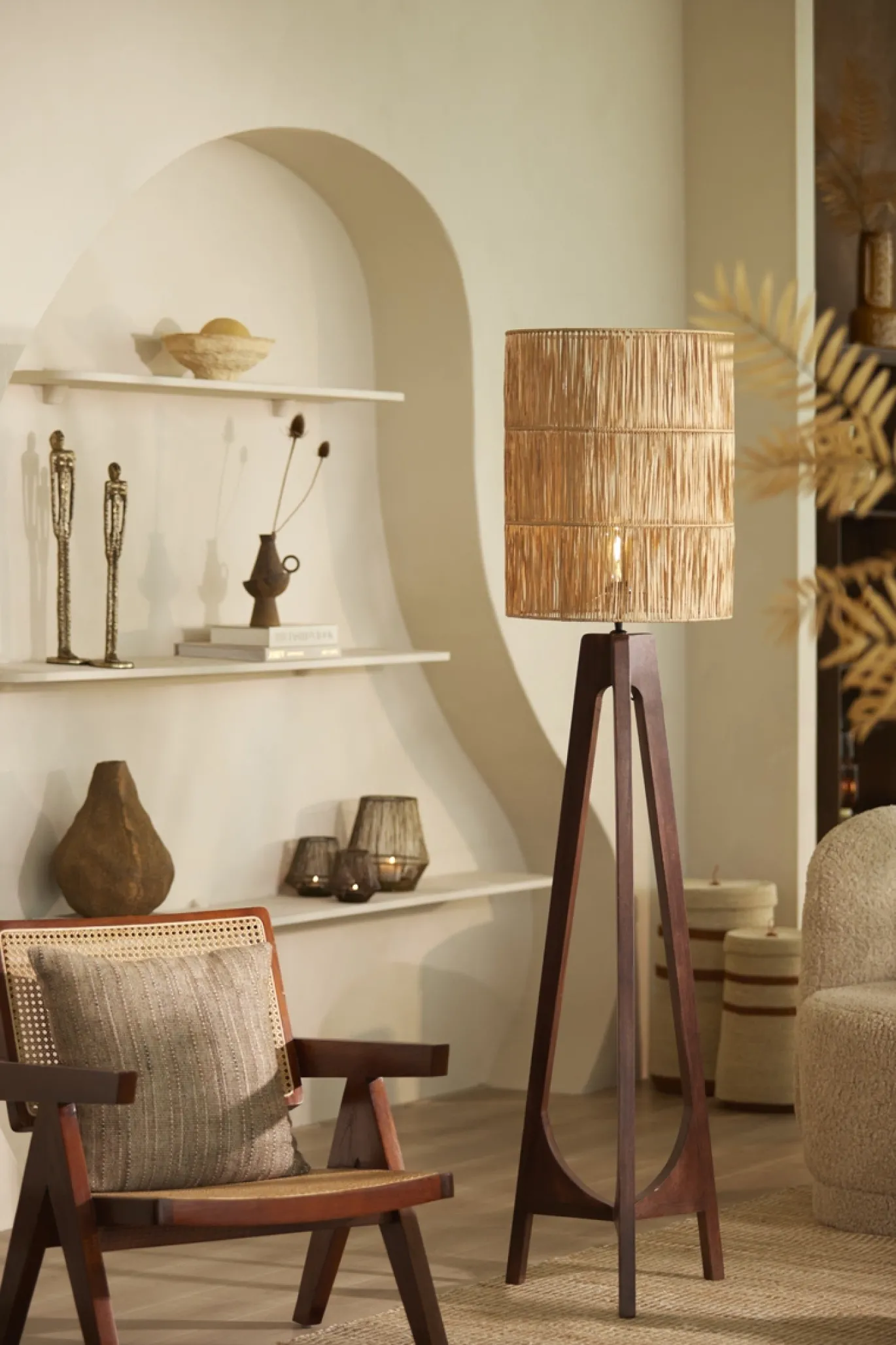 Light & Living Lampenkap Lanzano Raffia Naturel Ø40cm