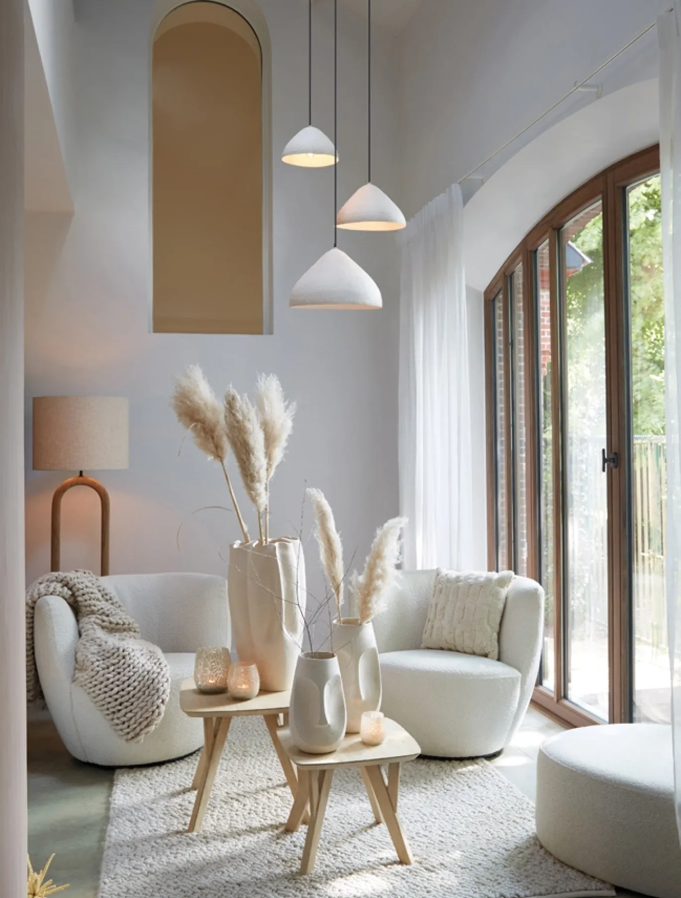 Light & Living Lampenkap Livigno Rond Naturel Ø50cm