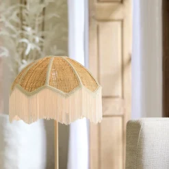 Light & Living Lampenkap Malacia Raffia Naturel/Crème Ø35cm