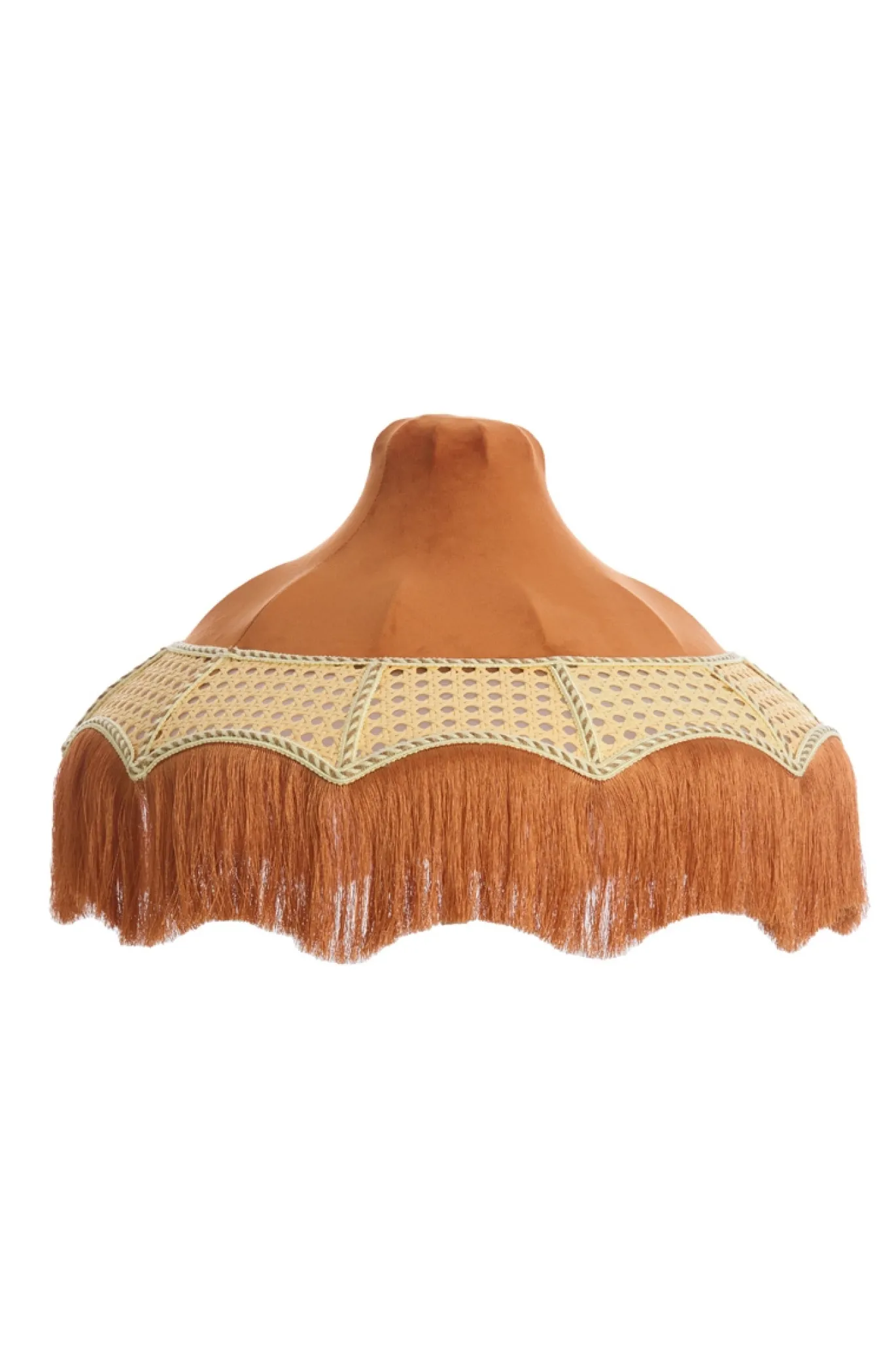 Light & Living Lampenkap Mizia Velvet Oranje Ø45cm