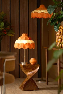 Light & Living Lampenkap Mizia Velvet Oranje Ø45cm