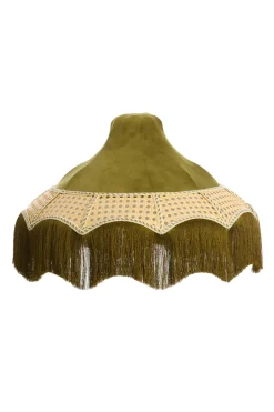 Light & Living Lampenkap Mizia Velvet Groen Ø45cm