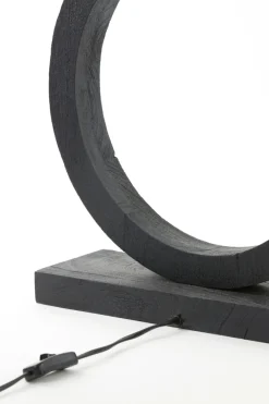 Light & Living Lampvoet Tinar Mangohout Mat Zwart 55cm