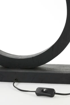 Light & Living Lampvoet Tinar Mangohout Mat Zwart 55cm