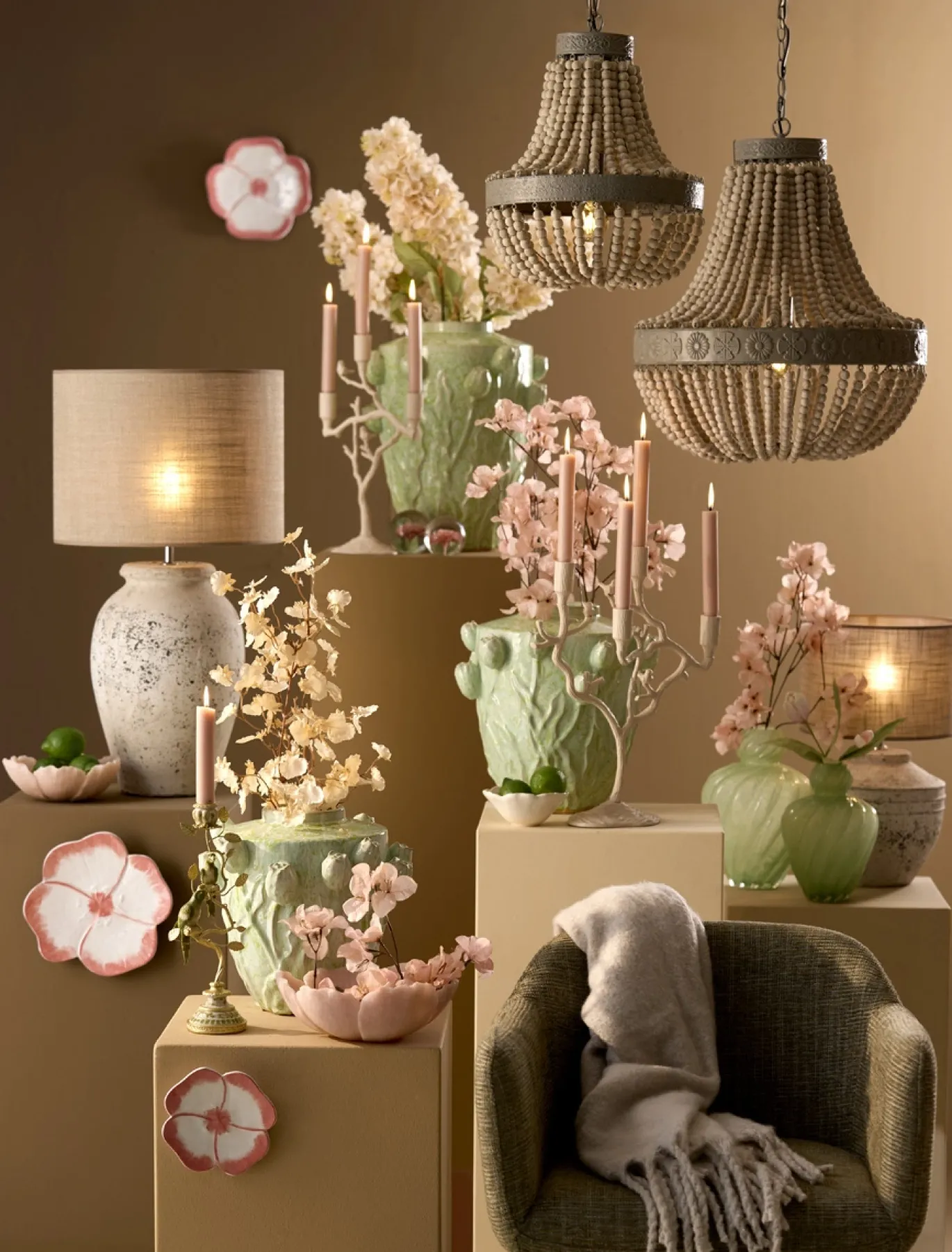 Light & Living Lampvoet Toba Large Antiek Grijs