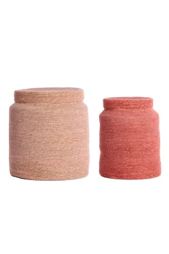 Light & Living Mand Betania Zeegras Roze Set van 2