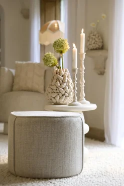 Light & Living Poef Domoni Beige Ø50cm