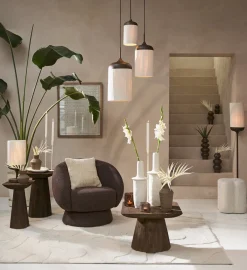 Light & Living Poef Nalani Bouclé Crème