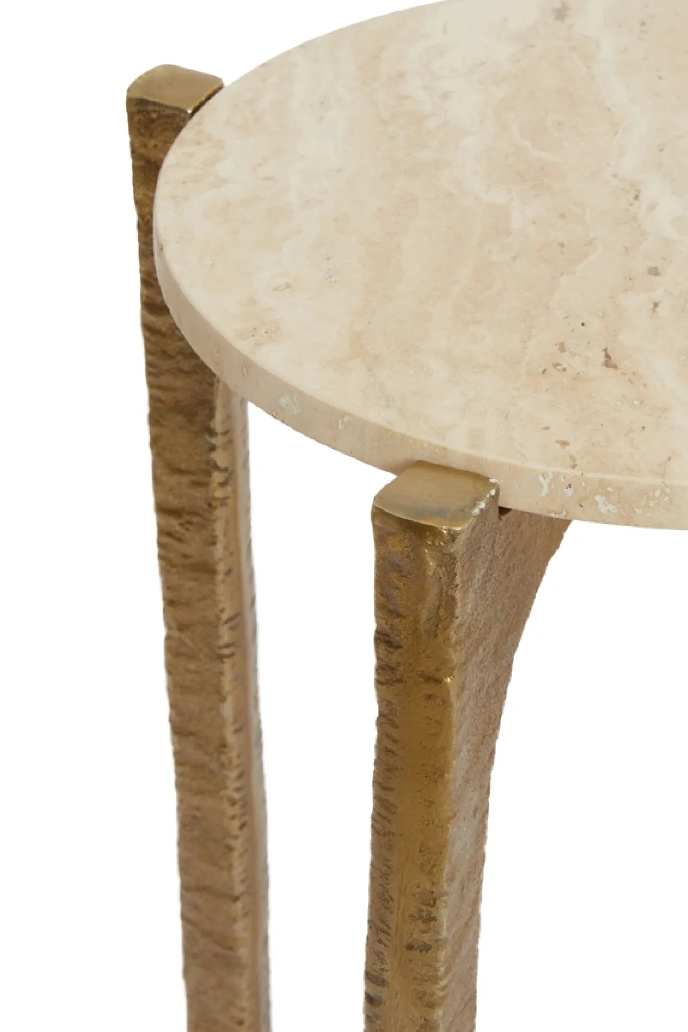 Light & Living Salontafel Kanae Set van 2 Travertin Zand Ø65+Ø76cm