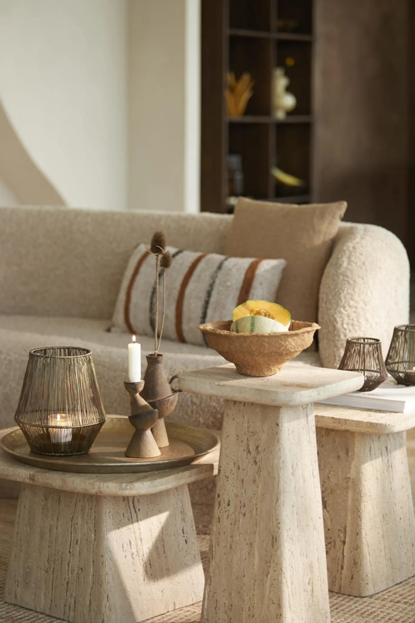 Light & Living Salontafel Kepami Travertin Zand 60x60cm