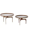 Light & Living Salontafel Pano Set van 2 Bruin Brons Ø64+Ø75cm