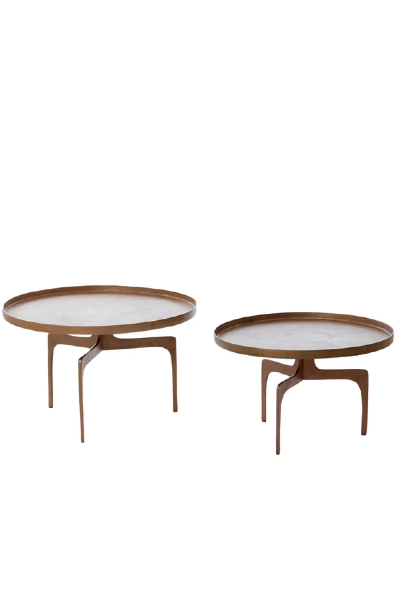 Light & Living Salontafel Pano Set van 2 Bruin Brons Ø64+Ø75cm