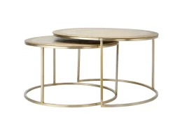 Light & Living Salontafel Set van 2 Talca Licht Goud Ø65/Ø75cm