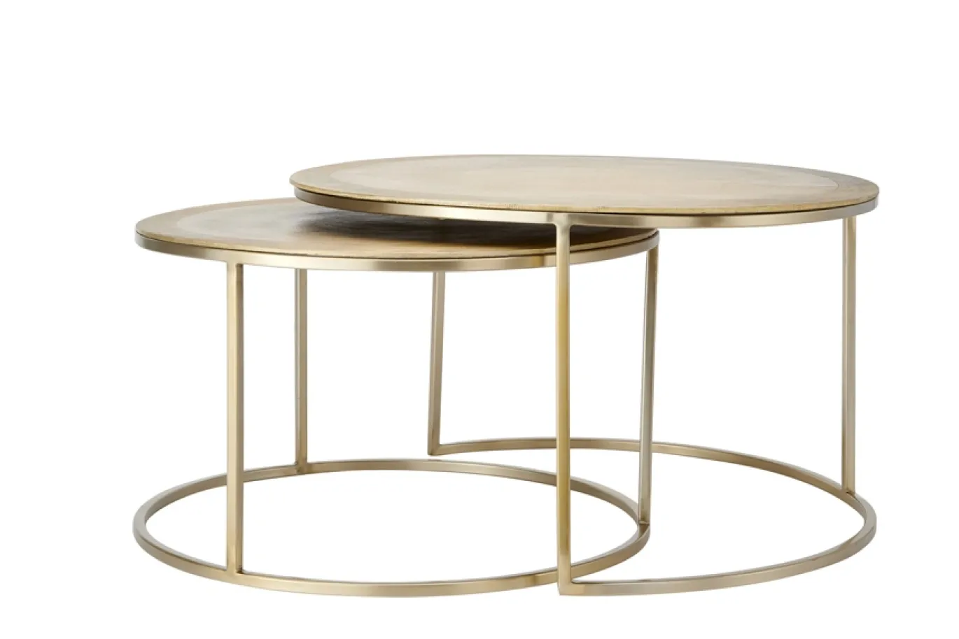 Light & Living Salontafel Set van 2 Talca Licht Goud Ø65/Ø75cm
