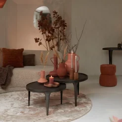 Light & Living Salontafel Tobias Set van 2 Donkerbruin Ø64+Ø75cm