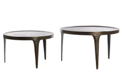Light & Living Salontafel Tobias Set van 2 Donkerbruin Ø64+Ø75cm