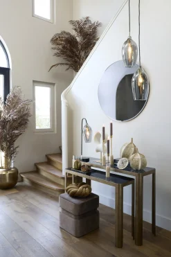 Light & Living Sidetable Oxe Glas Smoke/Brons Set van 2