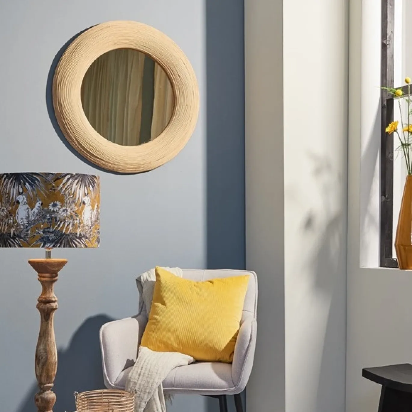 Light & Living Spiegel Piedre Rotan Naturel Ø71cm