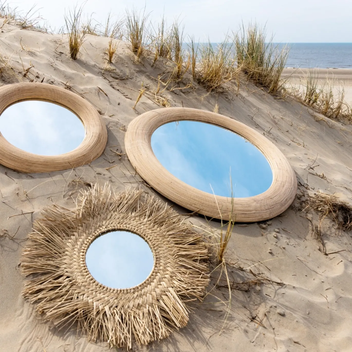 Light & Living Spiegel Piedre Rotan Naturel Ø71cm