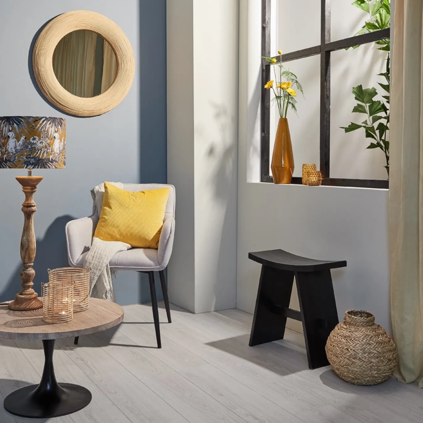 Light & Living Spiegel Piedre Rotan Naturel Ø71cm