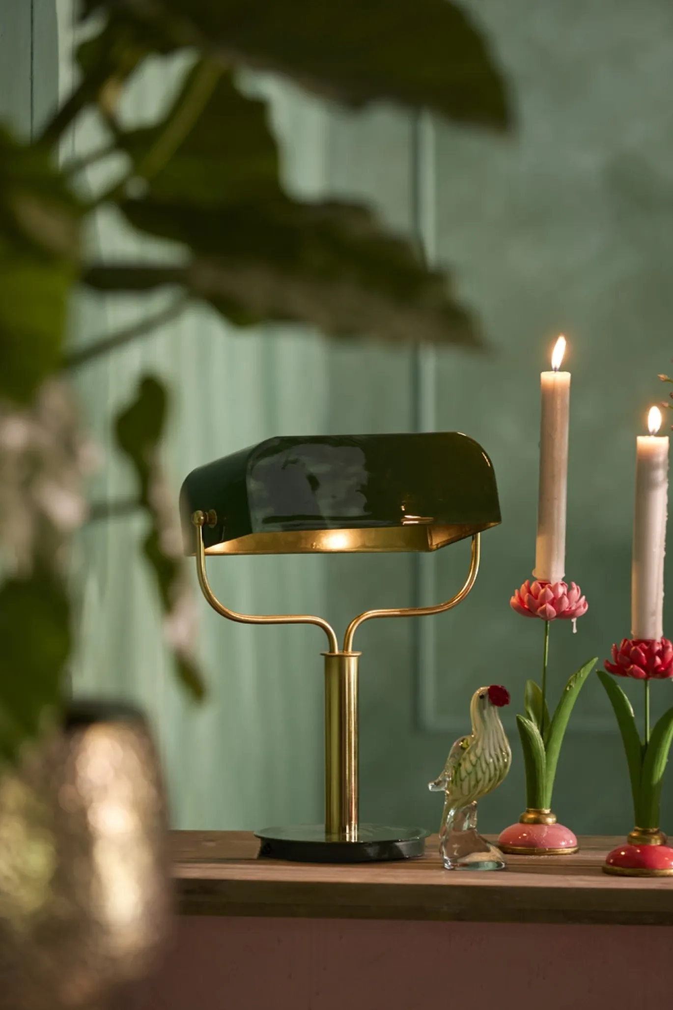 Light & Living Tafellamp Ayer Donkergroen/Goud