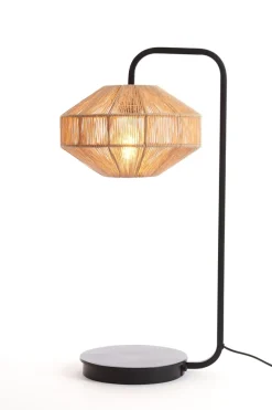 Light & Living Tafellamp Lyra Naturel+Mat Zwart Ø26x60 cm