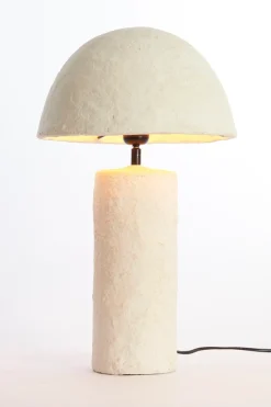 Light & Living Tafellamp Qazu Crème Ø30cm
