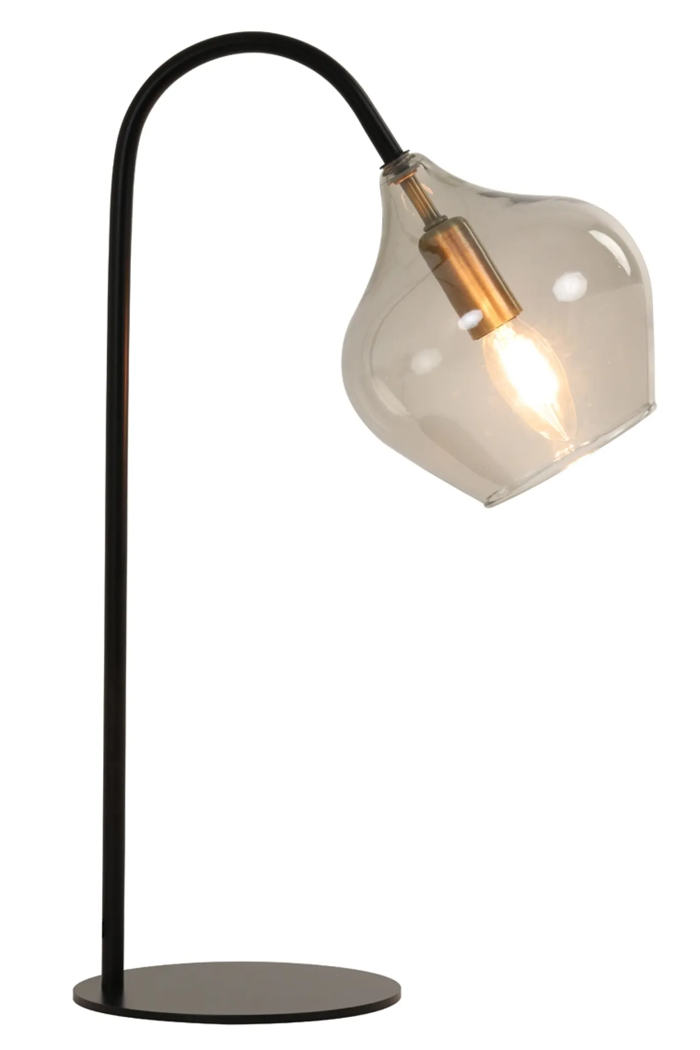 Light & Living Tafellamp Rakel Mat Zwart+Smoke
