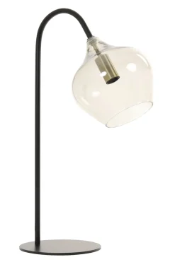 Light & Living Tafellamp Rakel Mat Zwart+Smoke