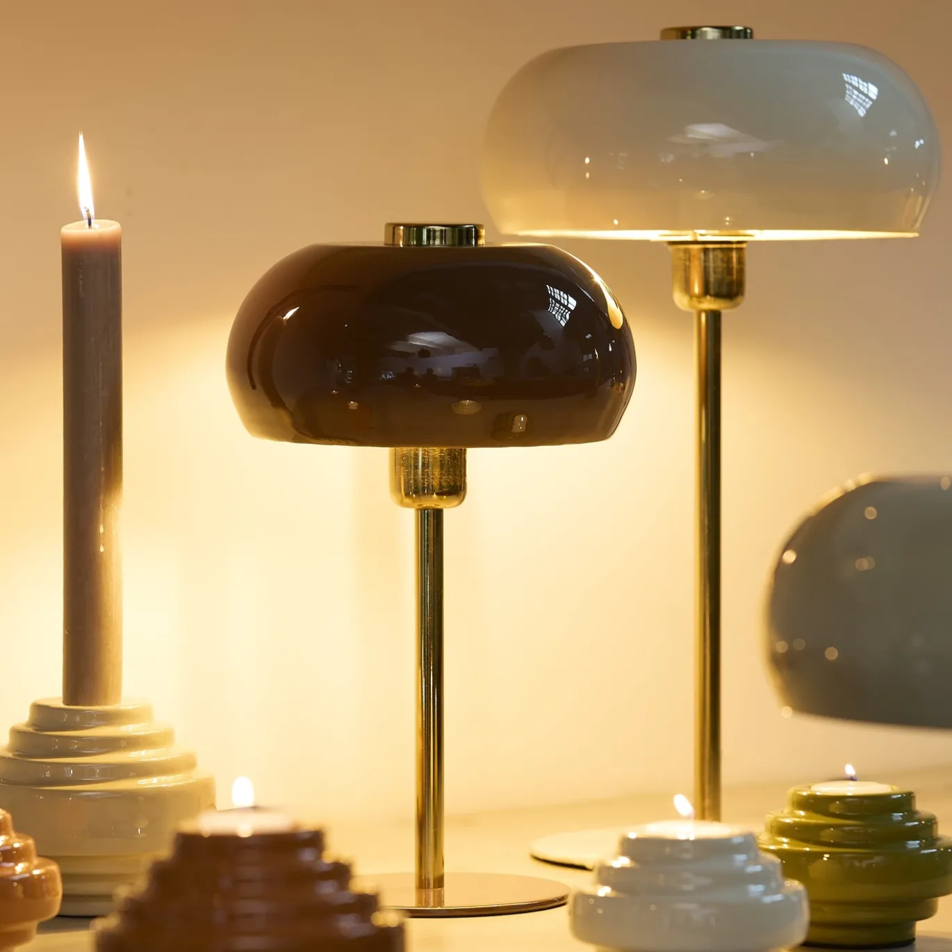 Light & Living Tafellamp Surin Glans Crème L
