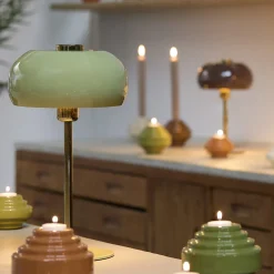 Light & Living Tafellamp Surin Glans Olijfgroen L