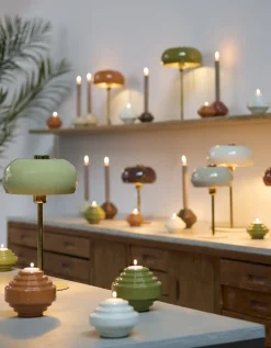 Light & Living Tafellamp Surin Glans Olijfgroen L