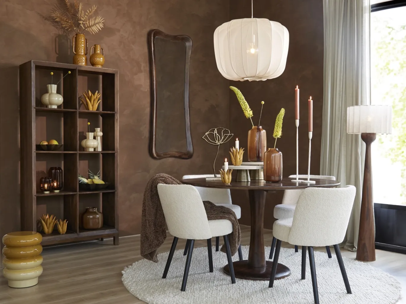 Light & Living Vloerlamp Festina Mangohout Roodbruin 125cm