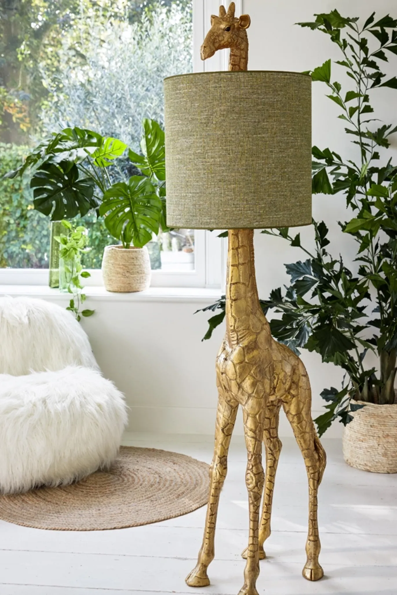 Light & Living Vloerlamp Giraffe Antiek Brons 184cm