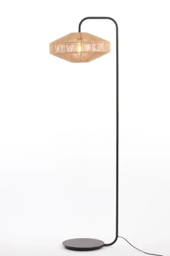 Light & Living Vloerlamp Lyra Naturel+Mat Zwart Ø43x164cm